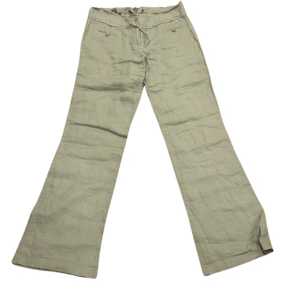 Vintage Pants - F2i Linen Flowy Wide Leg Flare Pants | Seafoam Green | Size S | Vintage Y2K